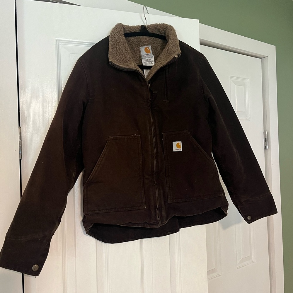 Women’s Carhartt Brown Barn Jacket with Sherpa Lining